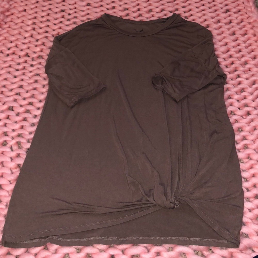 Soft Brown T-shirt, Quarter length sleeve
